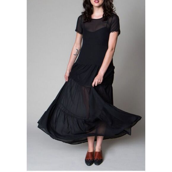 For Love and Lemons Sombrero Maxi transparent Dress Size M - Picture 1 of 9